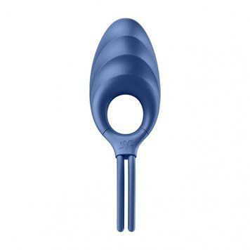 Регульоване кільце ерекційне Satisfyer Swordsman Camouflage з вібрацією, блакитне ST018409 фото
