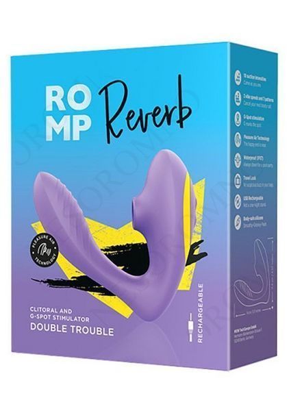 Вібратор подвійної стимуляції ROMP REVERB, бузковий ROM1984 фото
