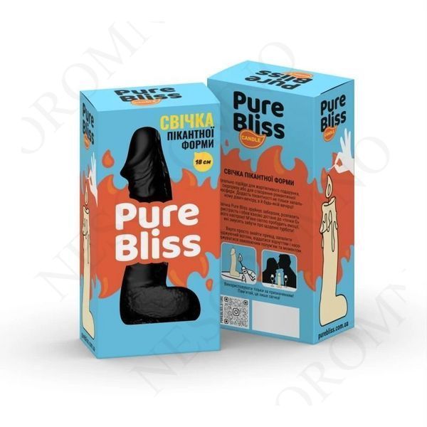 Свічка пікантної форми Pure Bliss BIG Black чорна, 18 см PB410370 фото