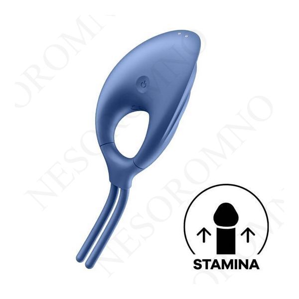 Регульоване кільце ерекційне Satisfyer Swordsman Camouflage з вібрацією, блакитне ST018409 фото