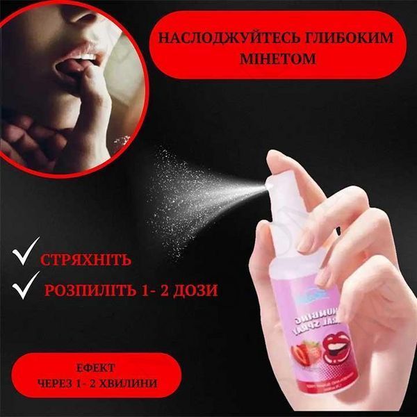 Спрей оральний PinkNight 50 мл для глибокого мінету зі смаком полуниці (реально працює) X00001178-1 фото