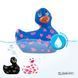 Вібратор качка для кліторальної стимуляції Big Teaze Toys Rub My Duckie синя у сердечках BTT29014 фото 2