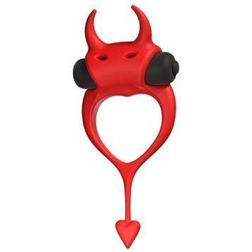 Ерекційне кільце у вигляді диявола Adrien Lastic Devol Cock Ring з вібрацією, червоне AD30604 фото