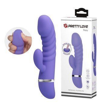 Вібратор з кліторальним відростком рельєфний Pretty Love Tracy бузковий 31561 /BI-014617-1 фото