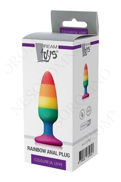 Райдужна анальна пробка COLOURFUL LOVE RAINBOW ANAL PLUG MEDIUM DT21743 фото