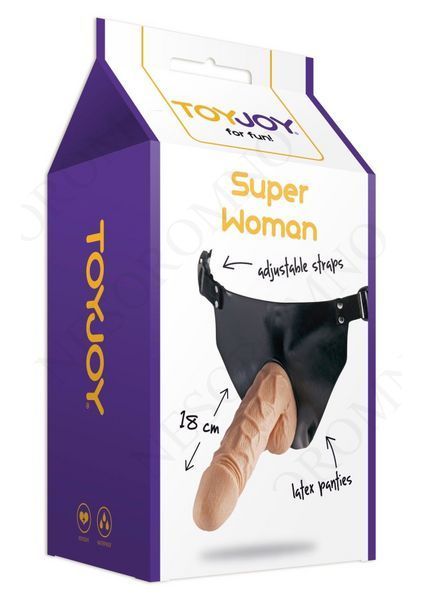 Страпон реалістичний ToyJoy Superwoman на чорних трусиках TJ10356 фото