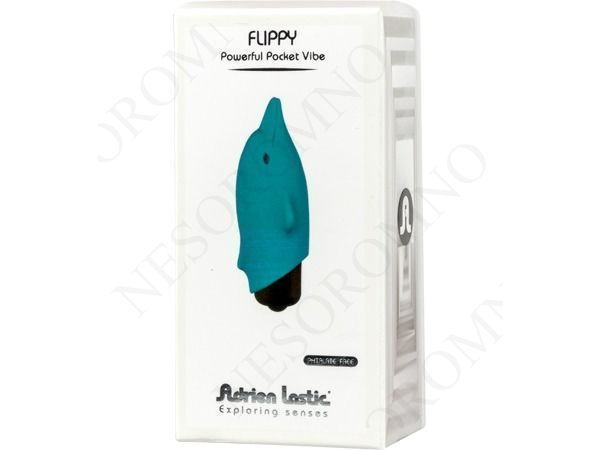 Міні-вібратор у вигляді дельфінчика, блакитний, Adrien Lastic Pocket Vibe Flippy Blue, 7,5 х 2,5 см AL30585 фото