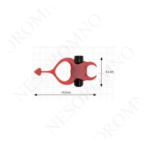 Ерекційне кільце у вигляді диявола Adrien Lastic Devol Cock Ring з вібрацією, червоне AD30604 фото