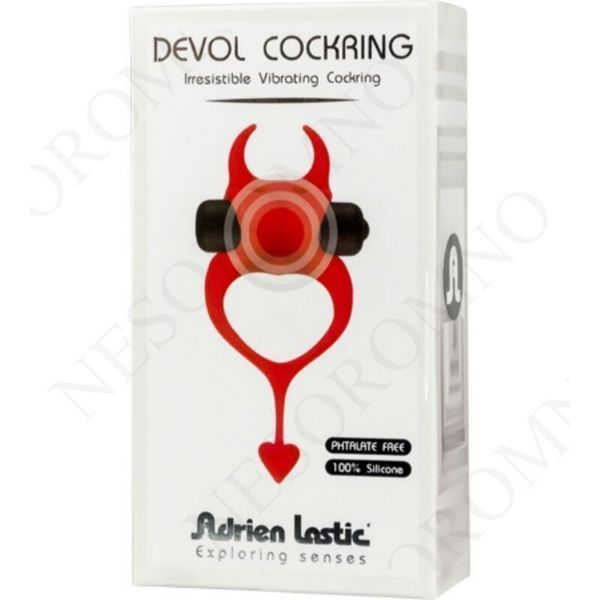 Ерекційне кільце у вигляді диявола Adrien Lastic Devol Cock Ring з вібрацією, червоне AD30604 фото