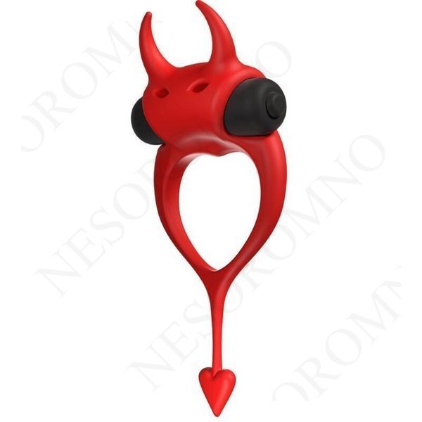 Ерекційне кільце у вигляді диявола Adrien Lastic Devol Cock Ring з вібрацією, червоне AD30604 фото