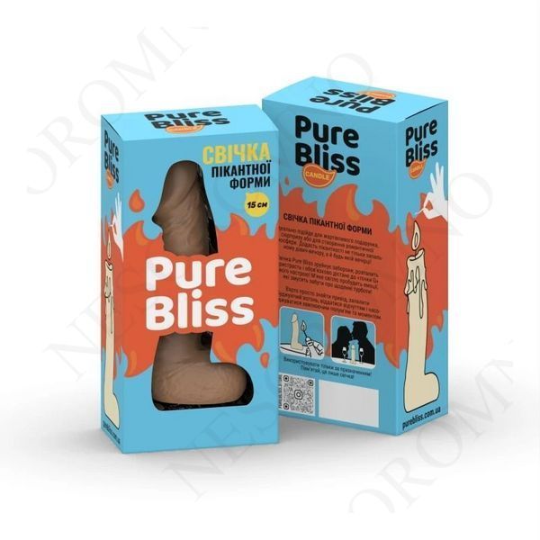 Свічка пікантної форми Pure Bliss MINI Brown коричнева, 15 см PB410325 фото