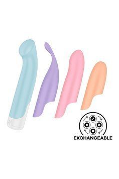 Універсальний набір для інтимної стимуляції Satisfyer Playful Four з 4 різнокольоровими насадками ST4067681 фото