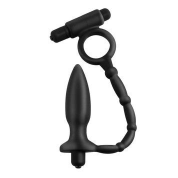 Анальна пробка з ерекційним кільцем Pipedream Anal Fantasy Collection з вібрацією, чорний PP541214 фото