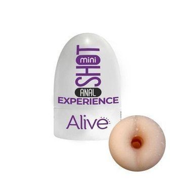 Кишеньковий мастурбатор у вигляді ануса Alive Mini Shot Experience бежевий AV30797 фото
