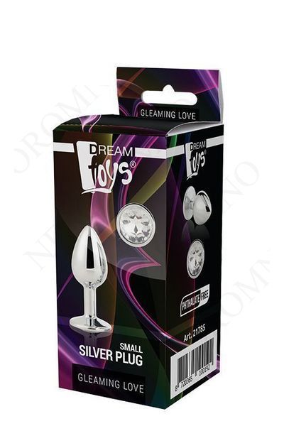 Dt21785 анальна пробка з каменем GLEAMING LOVE SILVER PLUG SMALL DT21785 фото