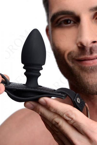 Портупея труси з кільцем на член Harness With Cock Ring And Anal Plug та анальною пробкою AF310 фото