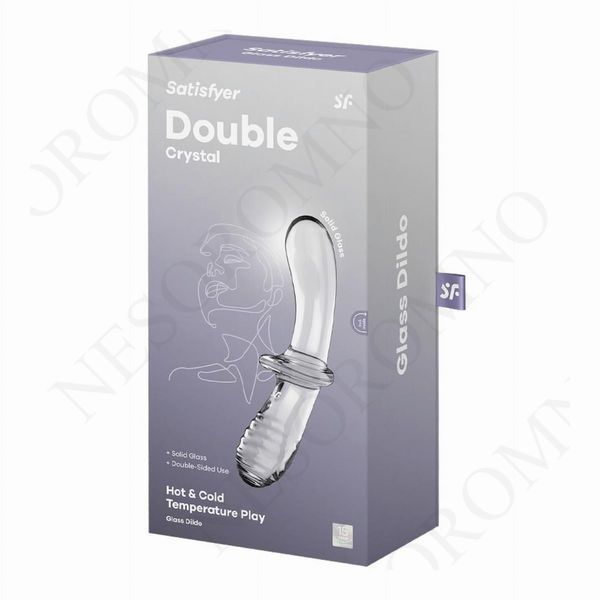 Подвійний скляний фалоімітатор Satisfyer Double Crystal Transparent прозорий ST4045665 фото