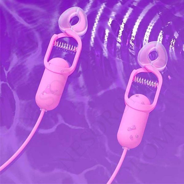 Затискачі для сосків з вібрацією "GALAKUin" USB 10 режимів - Рожевий - Садо-мазо X0000563-1 фото