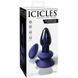 Скляна анальна вібропробка із пультом Pipedream Icicles синя PD545830 фото 1