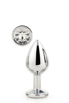 Dt21786 анальна пробка з каменем GLEAMING LOVE SILVER PLUG MEDIUM  DT21786 фото