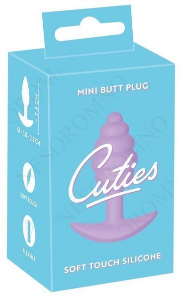 Анальна пробка рельєфна Cuties Plugs, фіолетова 5568400000 фото