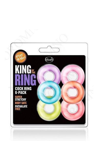 Набір ерекційних кілець Blush King Of The Ring різнокольорові, 6 шт. T331049 фото