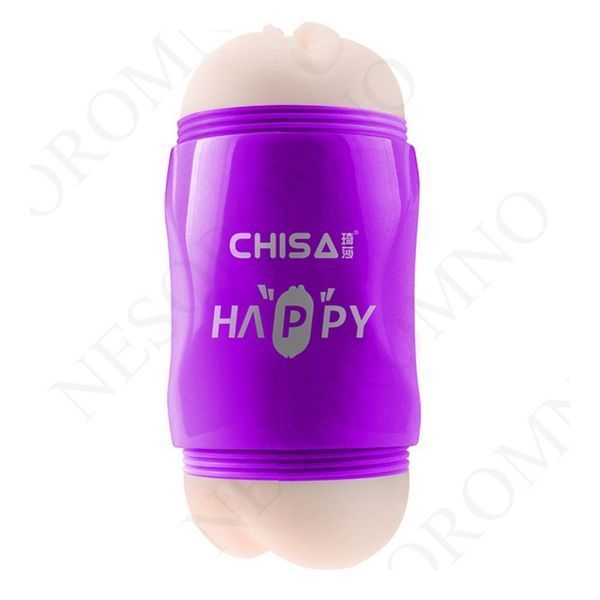 Мастурбатор Вагіна і Анус Chisа Portable Happy Cup з вібрацією, бежевий 898056 CN-560898056 фото