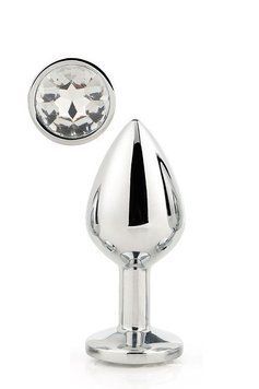 Dt21787 анальна пробка з каменем GLEAMING LOVE SILVER PLUG LARGE DT21787 фото