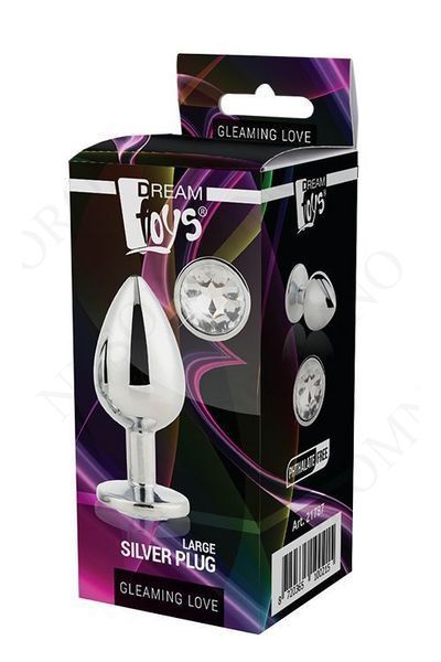 Dt21787 анальна пробка з каменем GLEAMING LOVE SILVER PLUG LARGE DT21787 фото