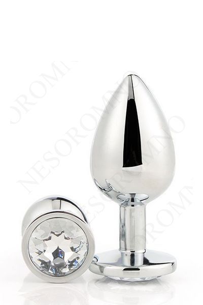Dt21787 анальна пробка з каменем GLEAMING LOVE SILVER PLUG LARGE DT21787 фото