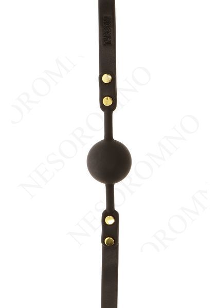 Кляп-кулька з золотою фурнітурою Taboom Ball Gag, чорний TB17424 фото