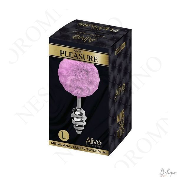 Анальна пробка Alive Anal Pleasure із світло-фіолетовим хвостиком, L AL70398 фото