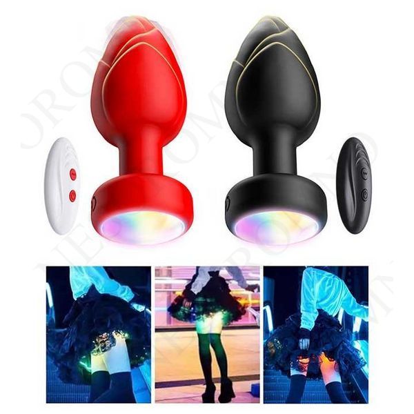 Анальна пробка що світиться з вібрацією і Д/К Light Anal Plug 3,5*9 см чорний &mdash; Анальні іграшки  X00001123-1 фото