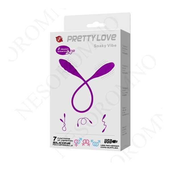 Двосторонній вібратор PRETTY LOVE Snaky Vibe, фіолетовий 14327-3 фото