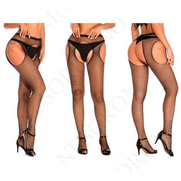 Колготки Very Sexy Shine з відкритим доступом і стразами - Чорний - XS/S/M (1/2/3) - Еротична білизна X0000676-1 фото