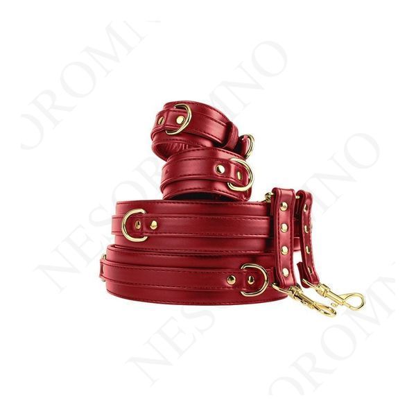 Комплект манжетів на зап'ястя та стегна Chisa BEHAVE! Luxury Fetish червоний 732156 / CN-889273215 фото