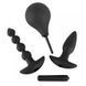 Анальний сет Black Velvet Anal Kit (анальна пробка, анальні намиста, віброкуля, анальний душ), чорний 583464 фото 1