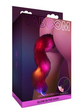Анальна пробка з хвостом та підсвічуванням Taboom Unicorn Tail & Buttplug LED TB17209 фото