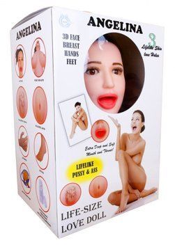 Лялька надувна Boss Series Angelina 3D зі вставкою з кібершкіри та вібро BS590001 фото