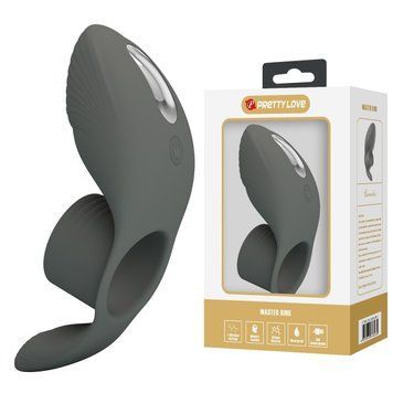 Ерекційне віброкільце PRETTY LOVE Master Ring, сіре, 11 х 4.5 см BI-210198-1 фото