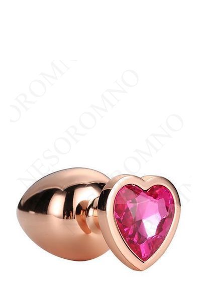 Dt21790 анальна пробка з серцем GLEAMING LOVE ROSE GOLD PLUG MEDIUM DT21790 фото