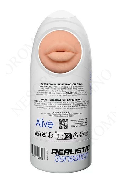 Мастурбатор чоловічий у вигляді рота Alive Oral Flex у колбі, M AV30734 фото