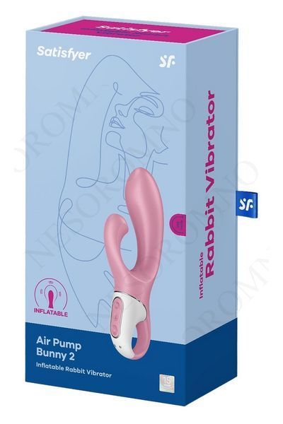 Вібратор кролик Satisfyer Air Pump Bunny 2 з технологією тиску повітря, рожевий ST4038575 фото