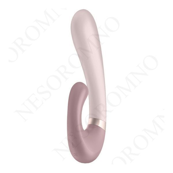Подвійний смарт вібратор з функцією нагріву Satisfyer Heat Wave Connect App Mauve ніжно-рожевий T360378 фото