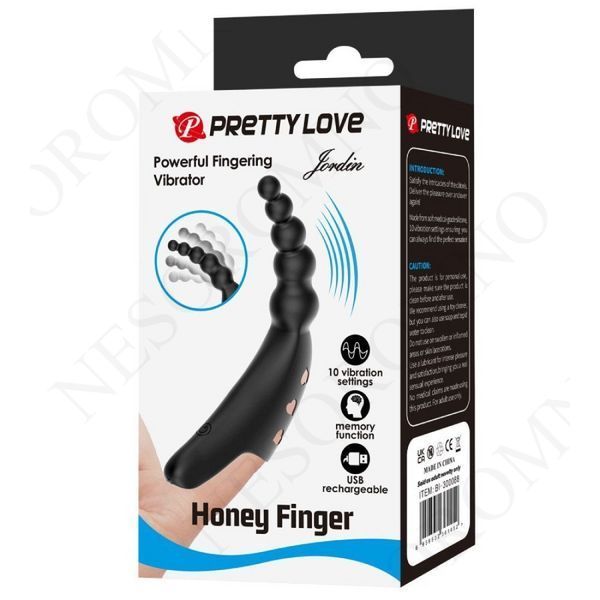 Вібратор на палець Pretty Love Honey Finger, чорний, 12,2 &times; 2,1 см BI-300088 фото