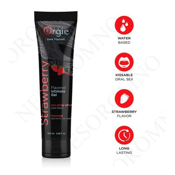 Їстівний лубрикант зі смаком полуниці Orgie Flavored Intimate Gel Morango на водній основі, 100 мл OR21104 фото