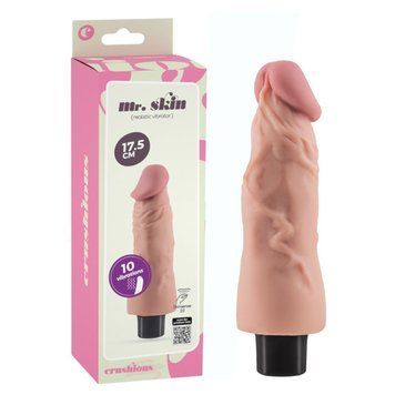 Вібратор реалістичний CRUSHIOUS Mr. Skin, 10 режимів, бежевий, 17,5 х 4 см EX20825 фото