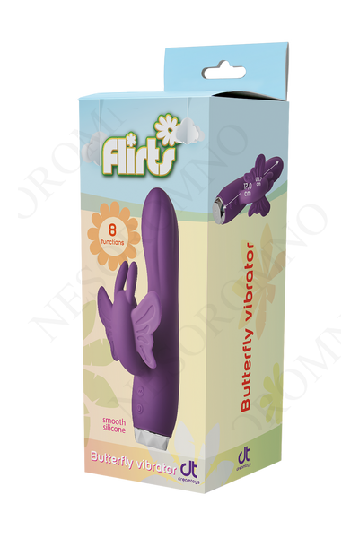 Вібратор-кролик у вигляді Метелики Dream Toys Flirts Butterfly, фіолетовий, 17 х 3 см DT22019 фото