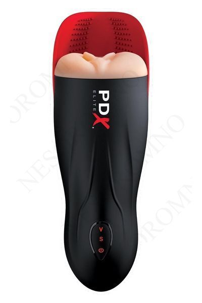 Вібромастурбатор вагіна в колбі Pipedream PDX Elite Fuck-O-Matic чорний, 27 см P61446 фото