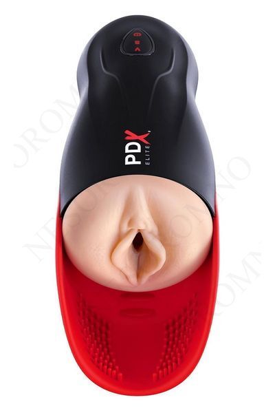 Вібромастурбатор вагіна в колбі Pipedream PDX Elite Fuck-O-Matic чорний, 27 см P61446 фото